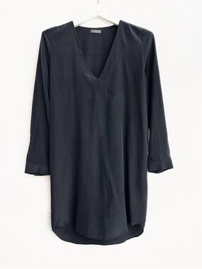 🔻Firm💲 Abrand SILK Black V-Neck Long Sleeve Tunic dress